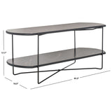 SAFAVIEH Litha Coffee Table with Lower Shelf - 43.3 In. W x 16.5 In. D x 17.7 In. H - 43Wx17Dx18H