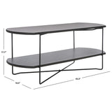 SAFAVIEH Litha Coffee Table with Lower Shelf - 43.3 In. W x 16.5 In. D x 17.7 In. H - 43Wx17Dx18H