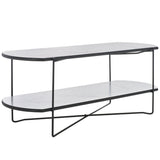 SAFAVIEH Litha Coffee Table with Lower Shelf - 43.3 In. W x 16.5 In. D x 17.7 In. H - 43Wx17Dx18H