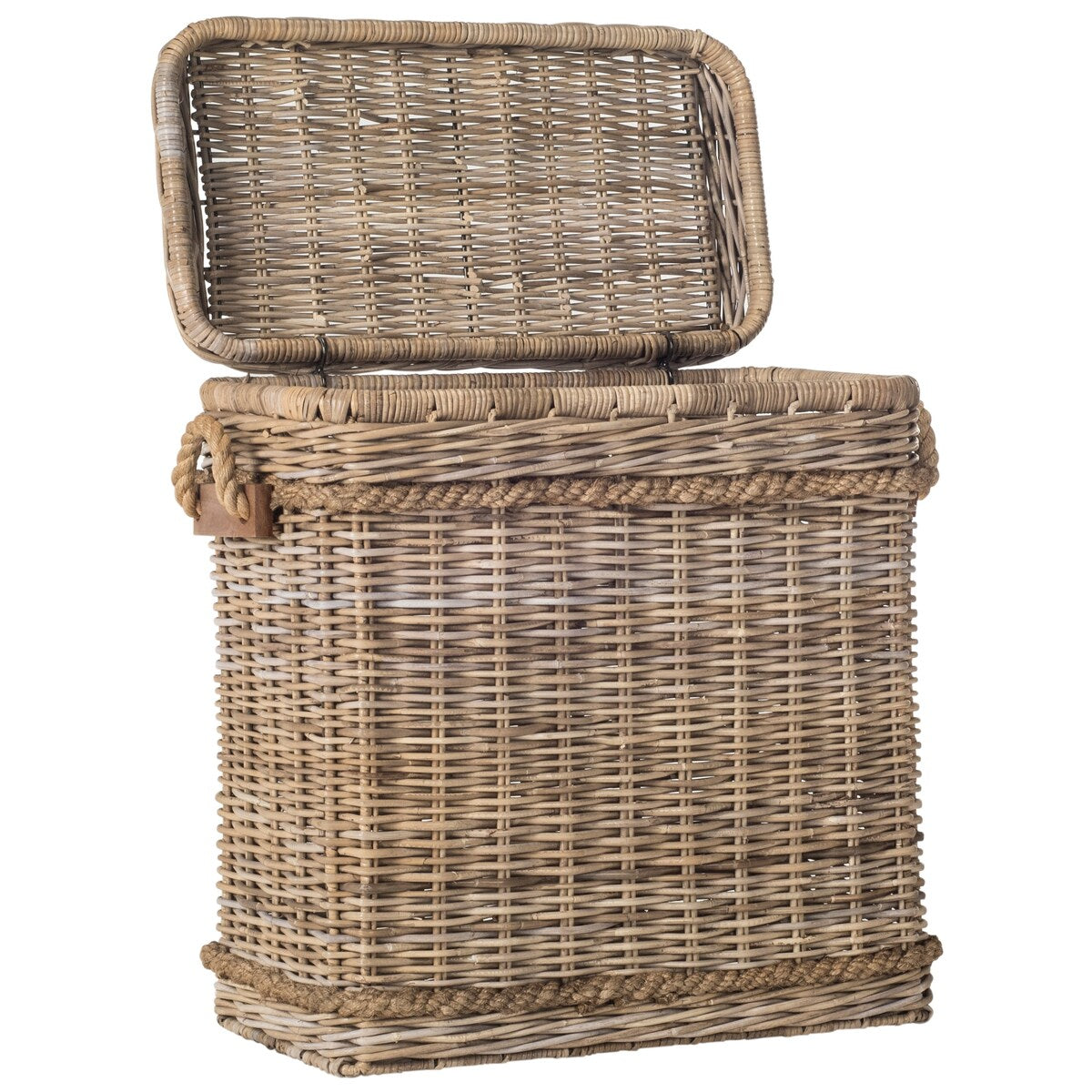 SAFAVIEH Lizica Grey Natural Rattan Storage Trunk - 25.6" x 13.7" x 27.5" - 26Wx14Dx28H