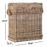 SAFAVIEH Lizica Grey Natural Rattan Storage Trunk - 25.6" x 13.7" x 27.5" - 26Wx14Dx28H