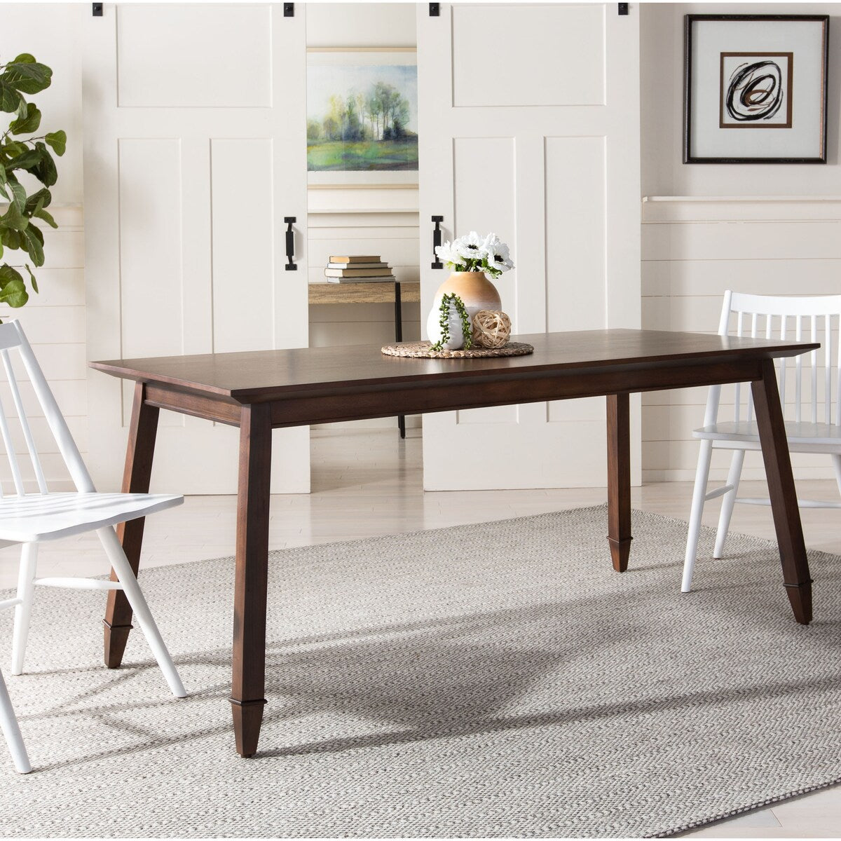 SAFAVIEH Lolita Mahogany Wood Rectangle Dining Table - 66.9" x 31.5" x 29.5" - 67Wx31Dx30H