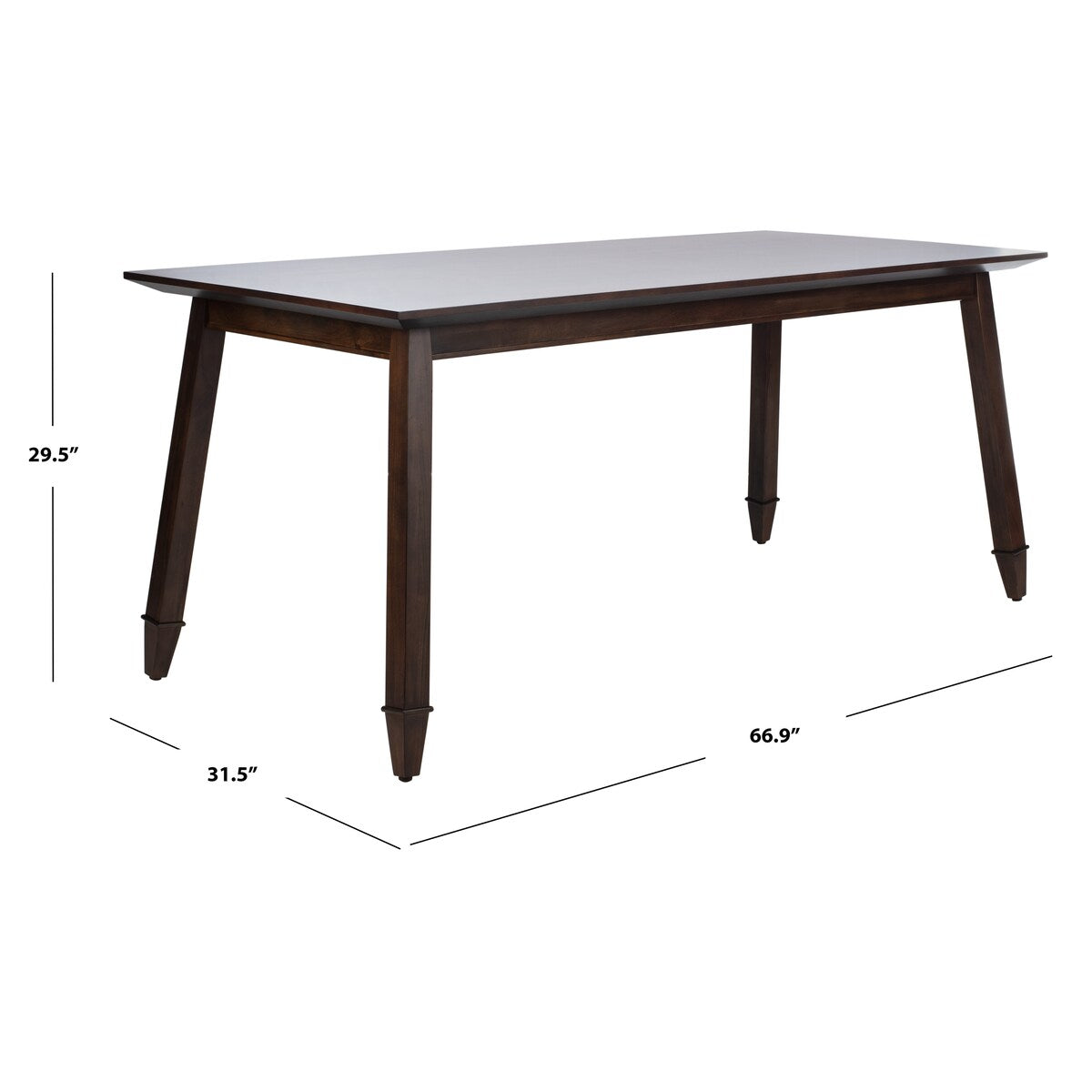 SAFAVIEH Lolita Mahogany Wood Rectangle Dining Table - 66.9" x 31.5" x 29.5" - 67Wx31Dx30H