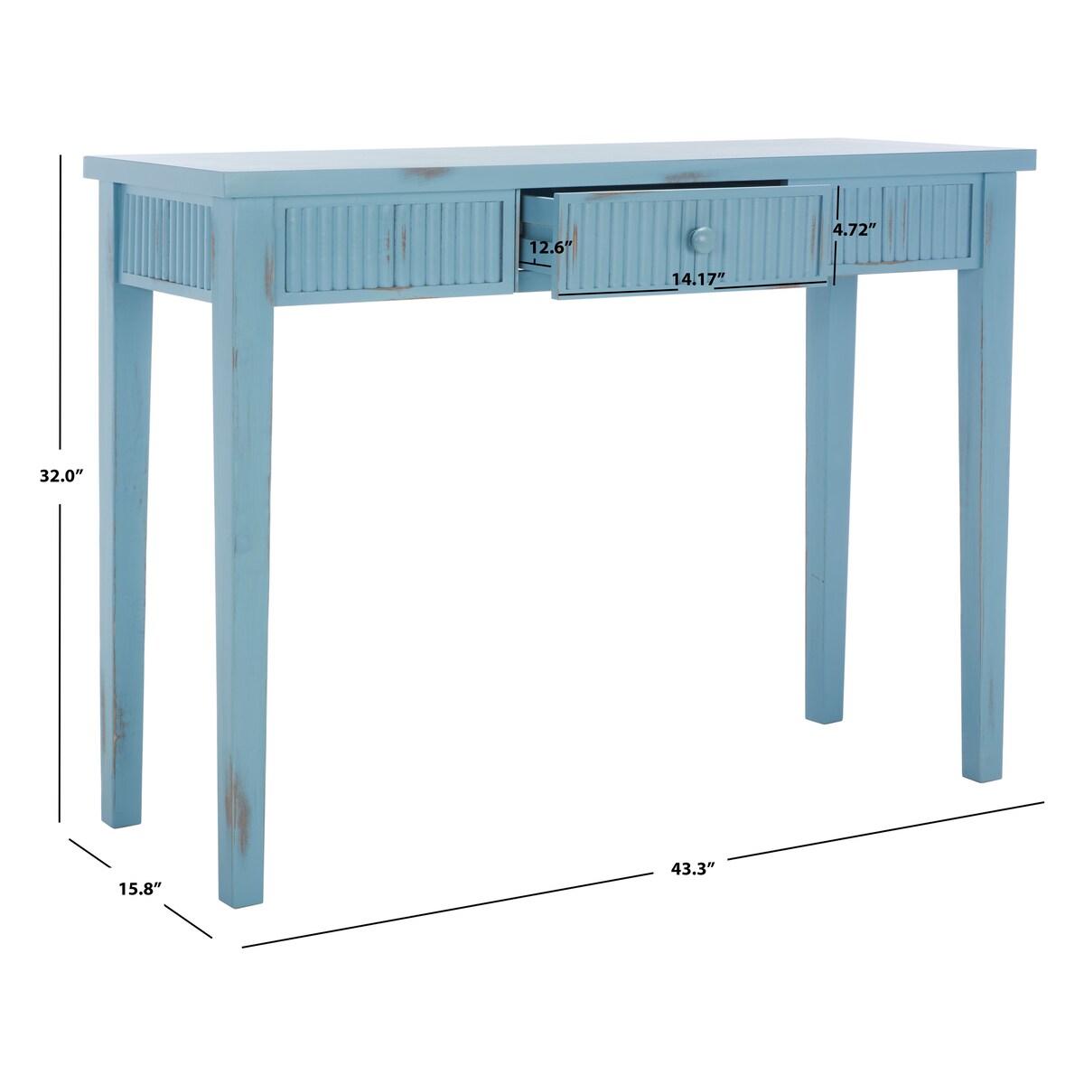 SAFAVIEH Loma Grey Console Table - 43.3" x 15.8" x 32" - 43Wx16Dx32H