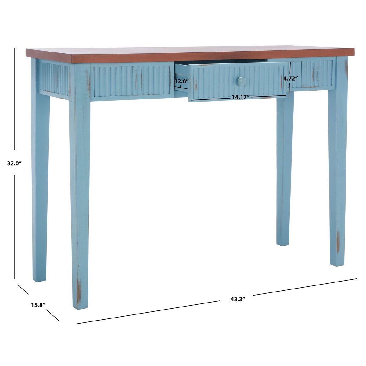 SAFAVIEH Loma Grey Console Table - 43.3" x 15.8" x 32" - 43Wx16Dx32H