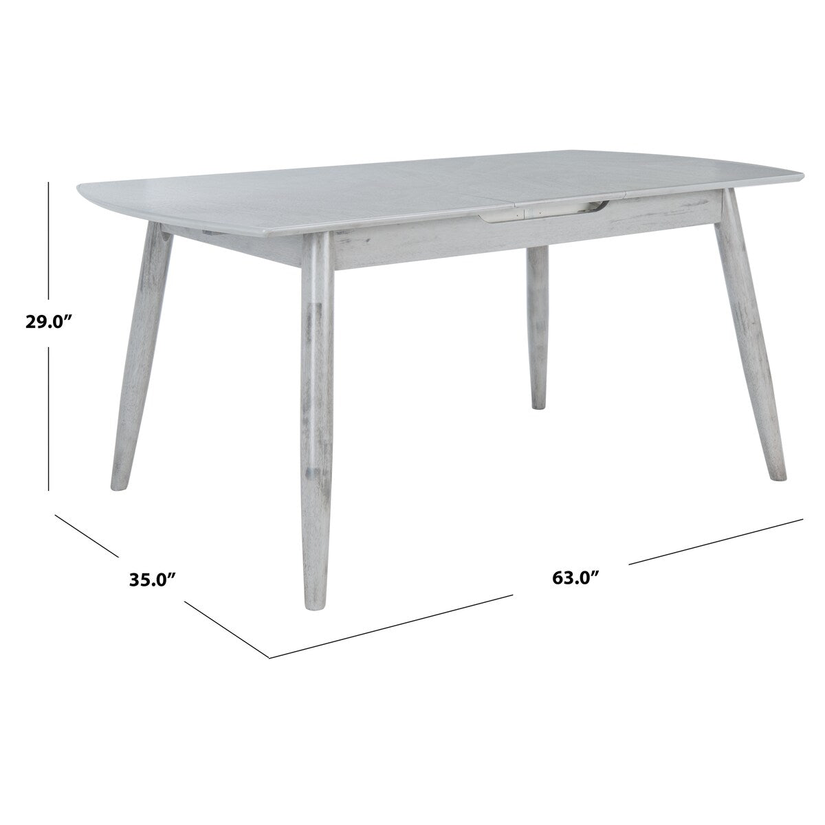 SAFAVIEH Lonneke Auto-Mechanism Extension Dining Room Table - 63" W x 35" L x 29" H - 63Wx35Dx29H