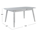 SAFAVIEH Lonneke Auto-Mechanism Extension Dining Room Table - 63" W x 35" L x 29" H - 63Wx35Dx29H