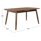 SAFAVIEH Lonneke Auto-Mechanism Extension Dining Room Table - 63" W x 35" L x 29" H - 63Wx35Dx29H