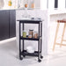 SAFAVIEH Loriann 2-Shelf Kitchen Bar Cart with Wheels - 20" W x 12" L x 33" H - 20Wx12Dx33H