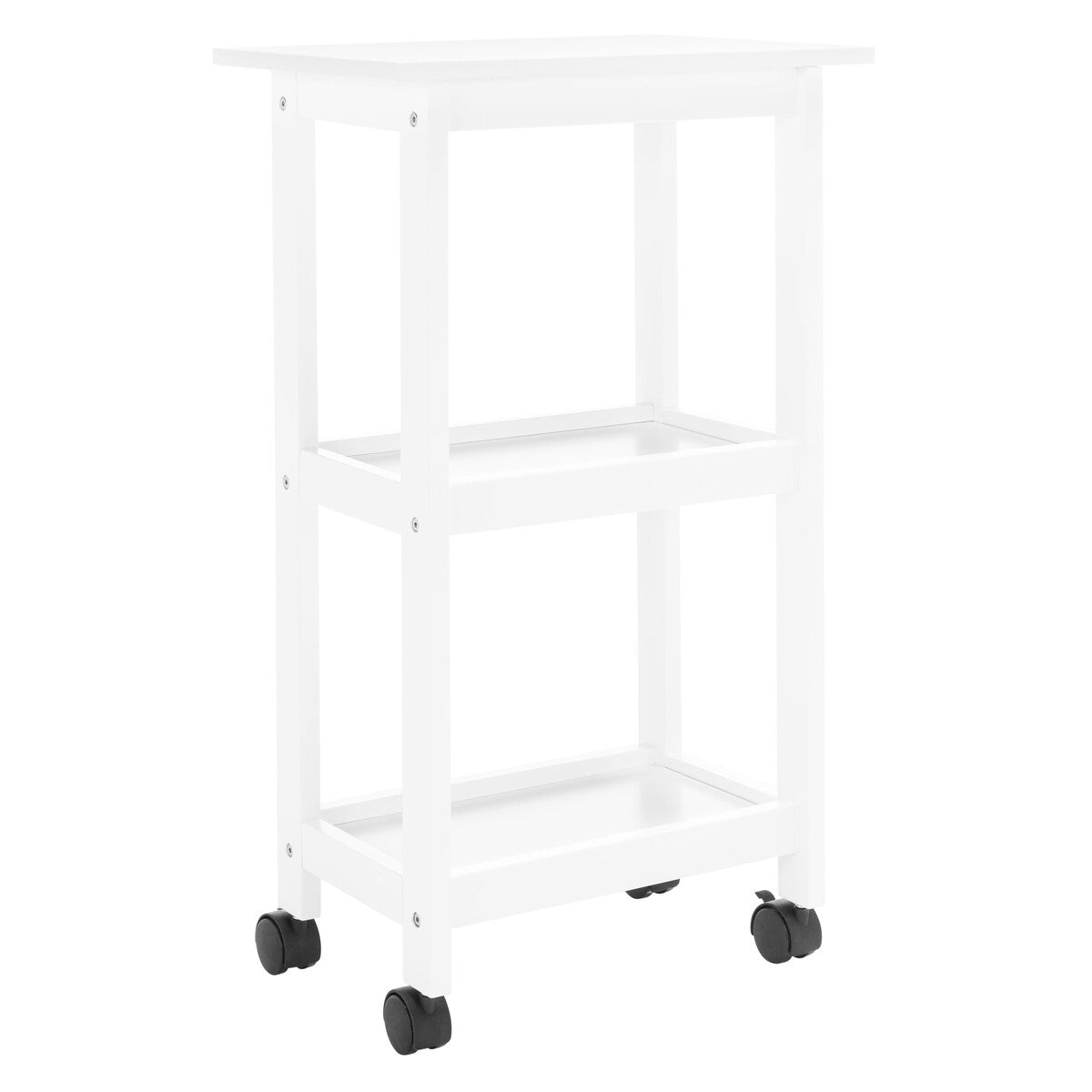 SAFAVIEH Loriann 2-Shelf Kitchen Bar Cart with Wheels - 20" W x 12" L x 33" H - 20Wx12Dx33H