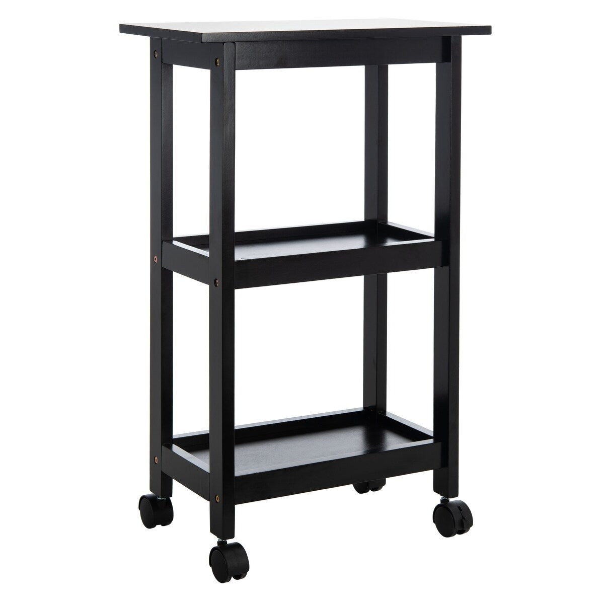 SAFAVIEH Loriann 2-Shelf Kitchen Bar Cart with Wheels - 20" W x 12" L x 33" H - 20Wx12Dx33H