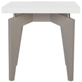 SAFAVIEH Loris Mid-Century Modern White/ Dark Brown Lacquer End Table - 19.6" x 19.6" x 19.6" - 20Wx20Dx20H