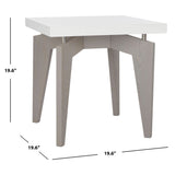 SAFAVIEH Loris Mid-Century Modern White/ Dark Brown Lacquer End Table - 19.6" x 19.6" x 19.6" - 20Wx20Dx20H