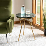 SAFAVIEH Lotta Marble Accent Table - Dark Green - 18" x 18" x 23" - 18Wx18Dx23H