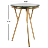 SAFAVIEH Lotta Marble Accent Table - Dark Green - 18" x 18" x 23" - 18Wx18Dx23H