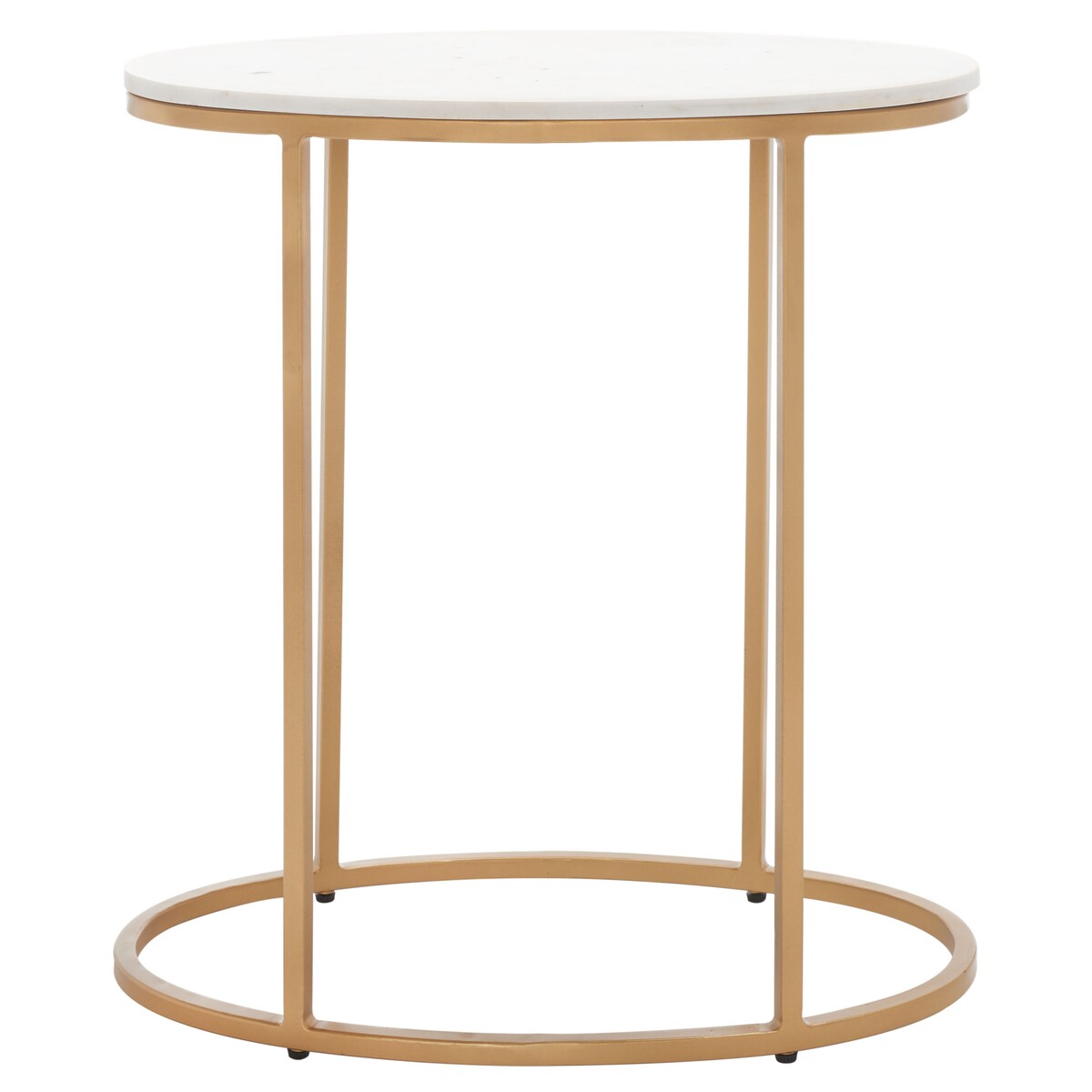 SAFAVIEH Louvenia Marble Top Oval Side Table - 23 In. W x 13 In. D x 24 In. H - 23Wx13Dx24H