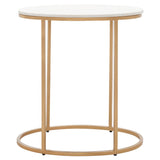 SAFAVIEH Louvenia Marble Top Oval Side Table - 23 In. W x 13 In. D x 24 In. H - 23Wx13Dx24H