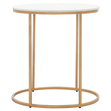 SAFAVIEH Louvenia Marble Top Oval Side Table - 23 In. W x 13 In. D x 24 In. H - 23Wx13Dx24H