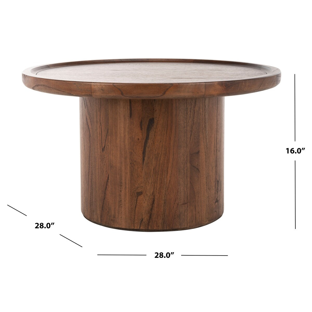 SAFAVIEH Lovey Round Pedestal Coffee Table - Natural. - 28Wx28Dx16H