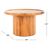 SAFAVIEH Lovey Round Pedestal Coffee Table - Natural. - 28Wx28Dx16H