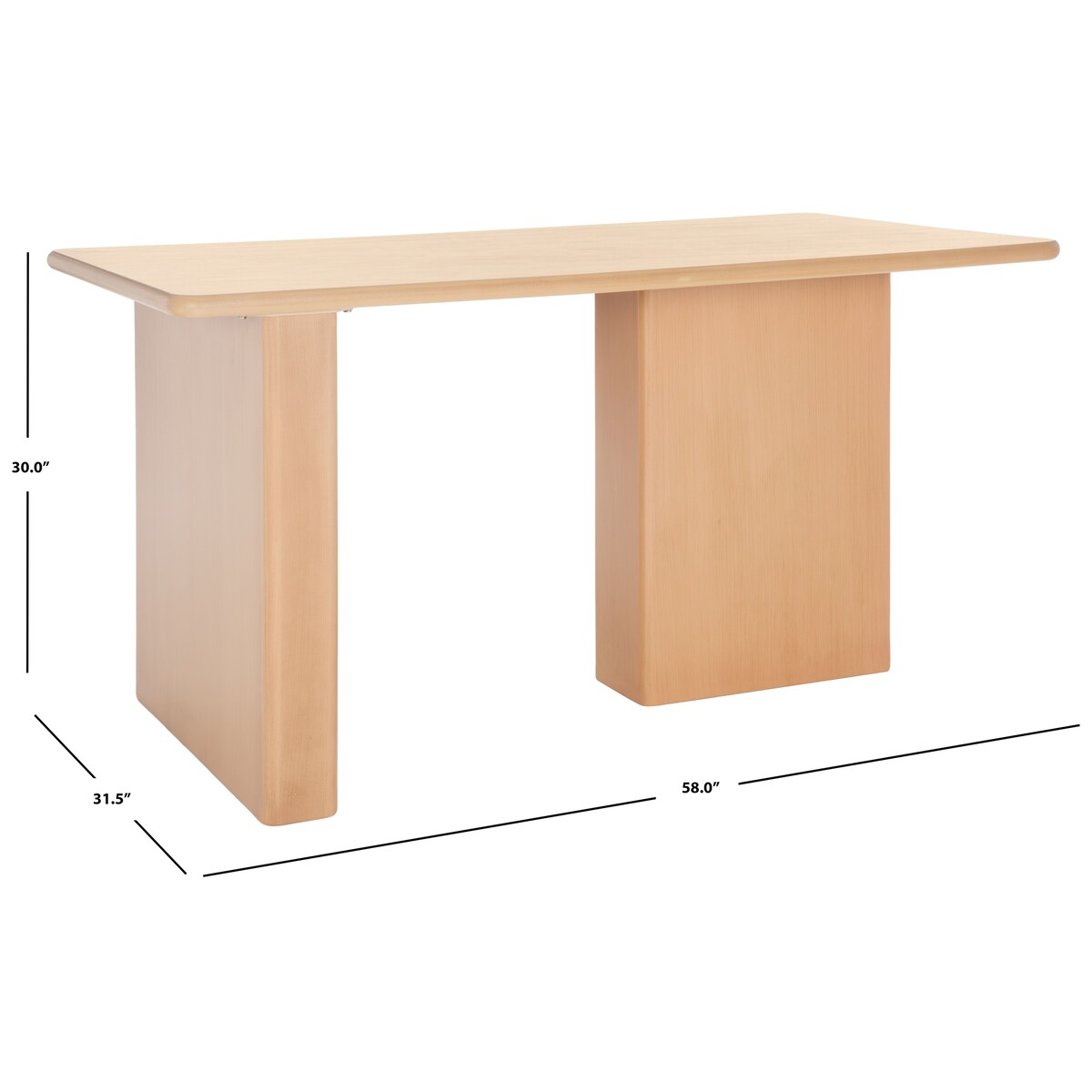 SAFAVIEH Loyce Dining Table - 58 In. W x 31.5 In. D x 30 In. H - 58Wx32Dx30H