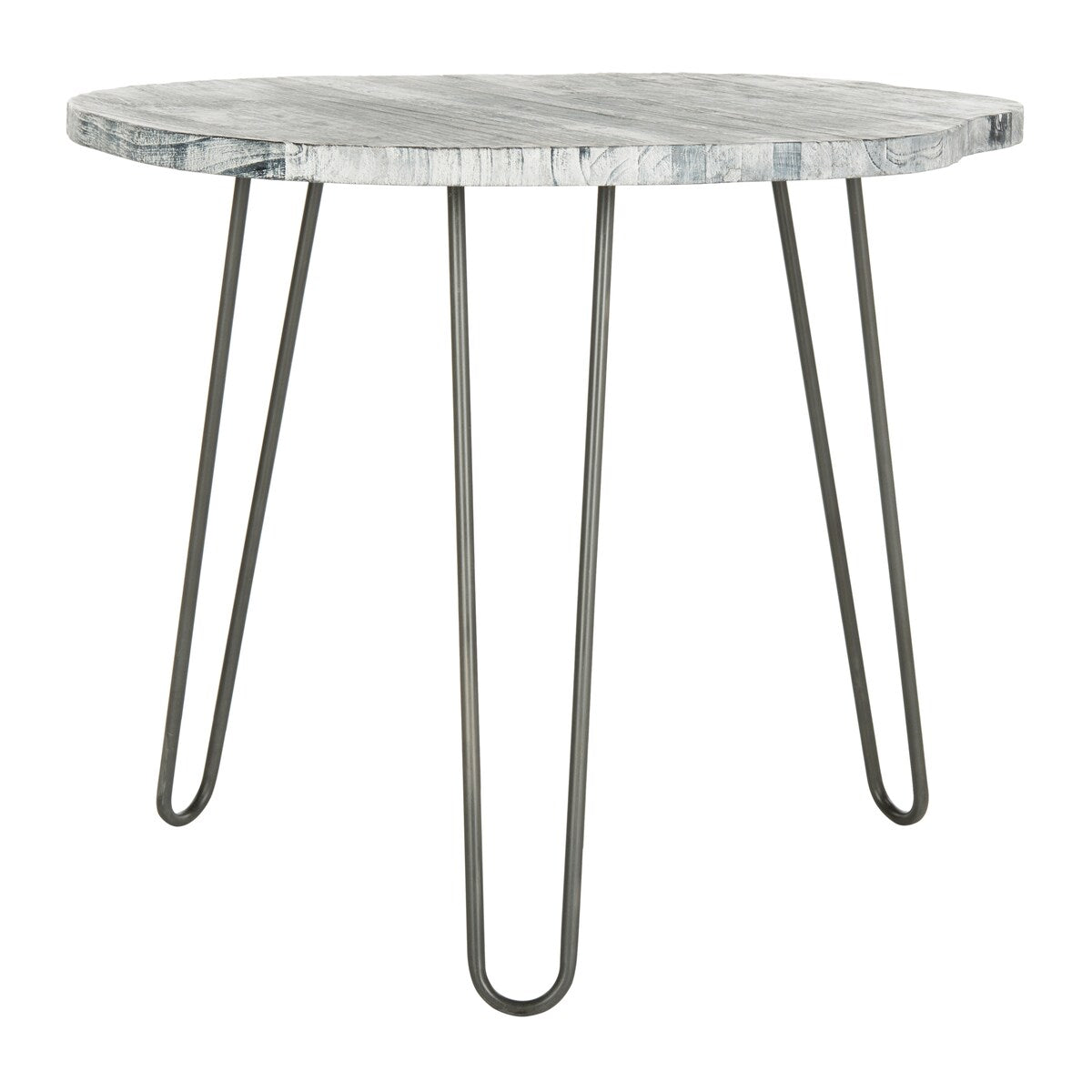 SAFAVIEH Lozka Wood Top Grey / White Wash Dining Table - 39.4" x 35.4" x 29.9" - 39Wx35Dx30H