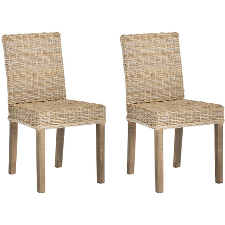 SAFAVIEH Luana Dining Unfinished Natural Wicker Dining Chair (Set of 2) - 19" x 22.5" x 34.5" - 19Wx23Dx35H