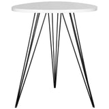 SAFAVIEH Luann White/ Black Lacquer Side Table - 19.6" x 19.6" x 23.6" - 20Wx20Dx24H