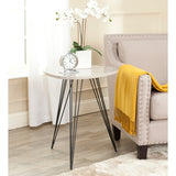 SAFAVIEH Luann White/ Black Lacquer Side Table - 19.6" x 19.6" x 23.6" - 20Wx20Dx24H