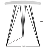 SAFAVIEH Luann White/ Black Lacquer Side Table - 19.6" x 19.6" x 23.6" - 20Wx20Dx24H