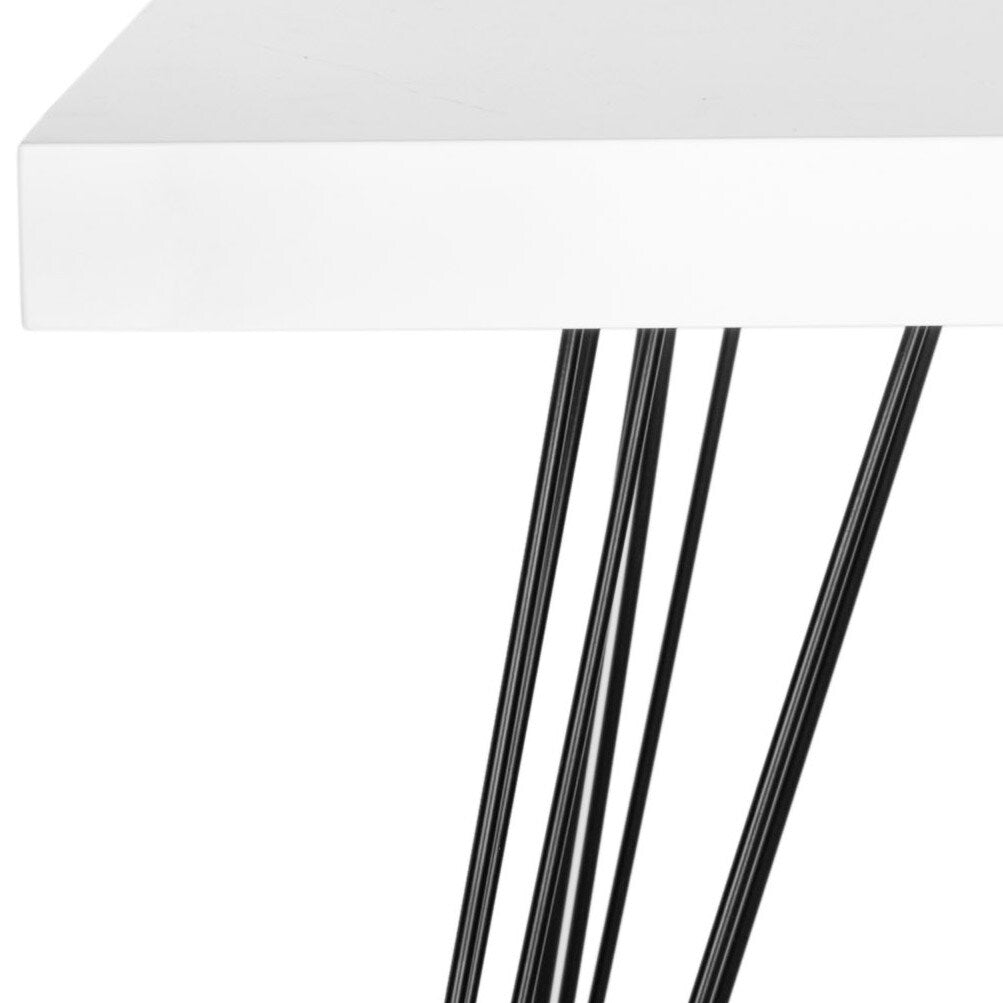 SAFAVIEH Luanne Mid-Century White/ Black Lacquer Accent Table - 31.5" x 31.5" x 29.5" - 32Wx32Dx30H