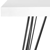 SAFAVIEH Luanne Mid-Century White/ Black Lacquer Accent Table - 31.5" x 31.5" x 29.5" - 32Wx32Dx30H