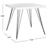 SAFAVIEH Luanne Mid-Century White/ Black Lacquer Accent Table - 31.5" x 31.5" x 29.5" - 32Wx32Dx30H