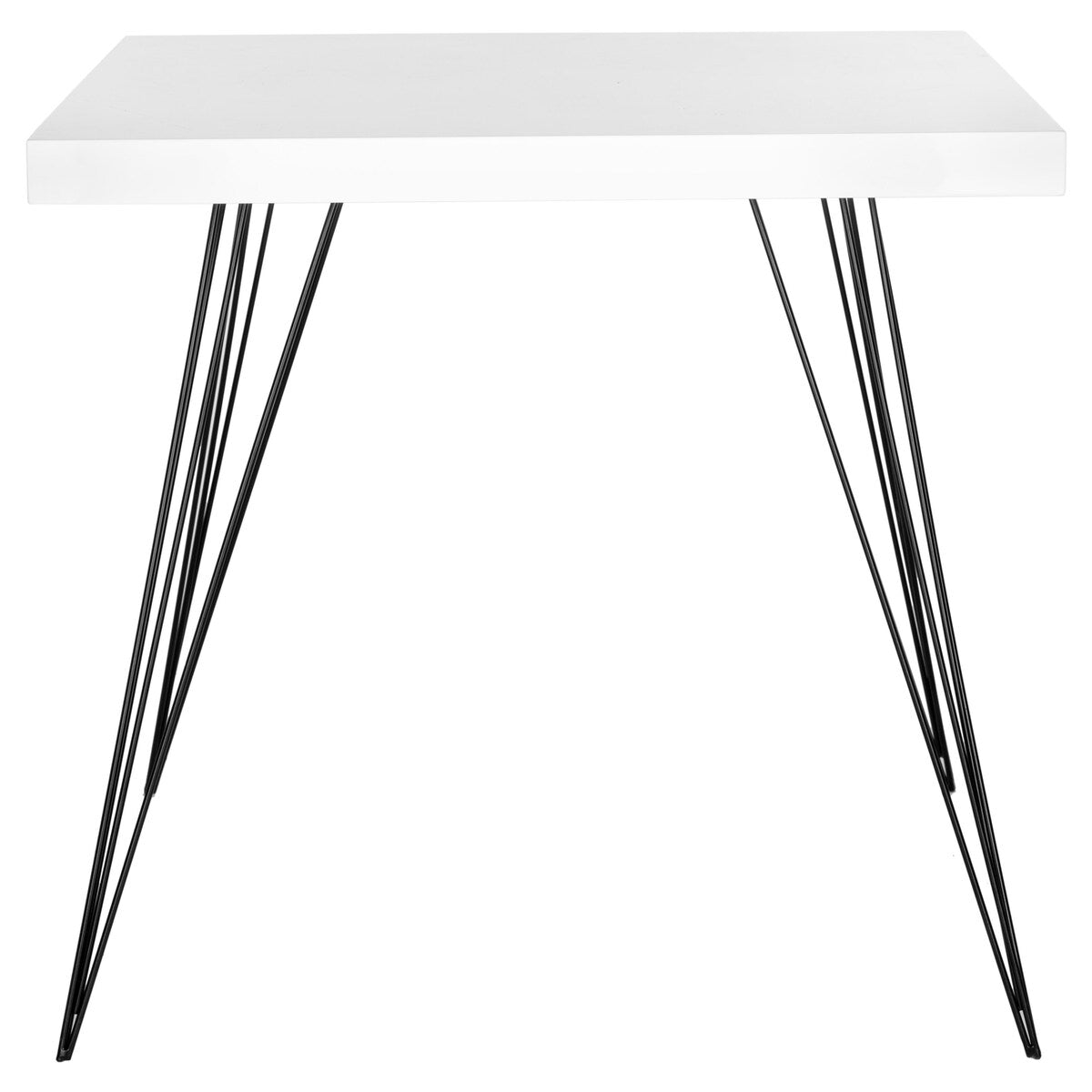 SAFAVIEH Luanne Mid-Century White/ Black Lacquer Accent Table - 31.5" x 31.5" x 29.5" - 32Wx32Dx30H