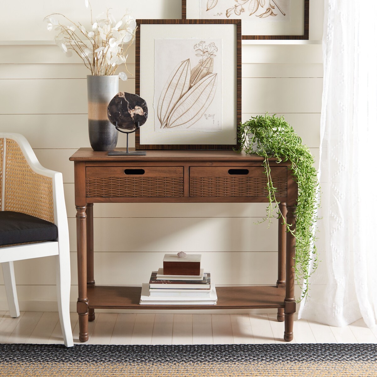 SAFAVIEH Lucetta 2-Drawer Console Table - 35.5" W x 13" L x 29.5" H - 36Wx13Dx30H