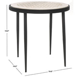 SAFAVIEH Lucia Marble Round Top Side Table (Fully Assembled) - 19 In. W x 19 In. D x 19 In. H - 19Wx19Dx19H