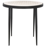 SAFAVIEH Lucia Marble Round Top Side Table (Fully Assembled) - 19 In. W x 19 In. D x 19 In. H - 19Wx19Dx19H