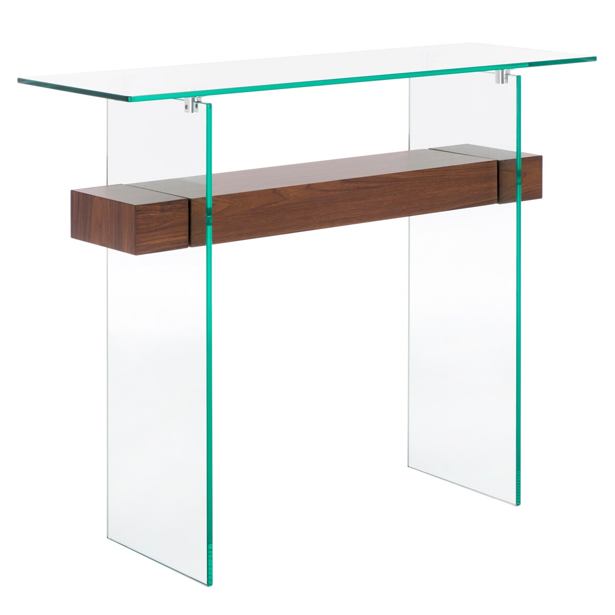 SAFAVIEH Luda Modern Rectangular Natural/ Glass Console Table - 39.4" x 13.8" x 31.5" - 39Wx14Dx32H