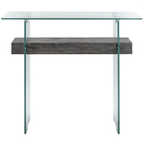 SAFAVIEH Luda Modern Rectangular Natural/ Glass Console Table - 39.4" x 13.8" x 31.5" - 39Wx14Dx32H