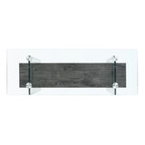 SAFAVIEH Luda Modern Rectangular Natural/ Glass Console Table - 39.4" x 13.8" x 31.5" - 39Wx14Dx32H