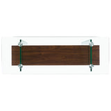 SAFAVIEH Luda Modern Rectangular Natural/ Glass Console Table - 39.4" x 13.8" x 31.5" - 39Wx14Dx32H