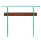 SAFAVIEH Luda Modern Rectangular Natural/ Glass Console Table - 39.4" x 13.8" x 31.5" - 39Wx14Dx32H