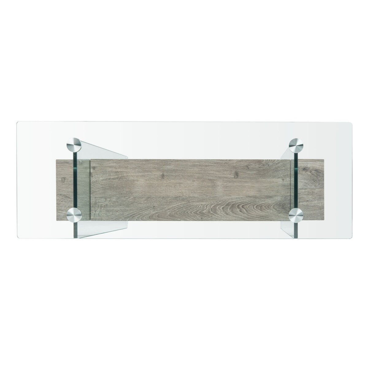 SAFAVIEH Luda Modern Rectangular Natural/ Glass Console Table - 39.4" x 13.8" x 31.5" - 39Wx14Dx32H