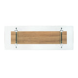 SAFAVIEH Luda Modern Rectangular Natural/ Glass Console Table - 39.4" x 13.8" x 31.5" - 39Wx14Dx32H