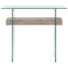 SAFAVIEH Luda Modern Rectangular Natural/ Glass Console Table - 39.4" x 13.8" x 31.5" - 39Wx14Dx32H