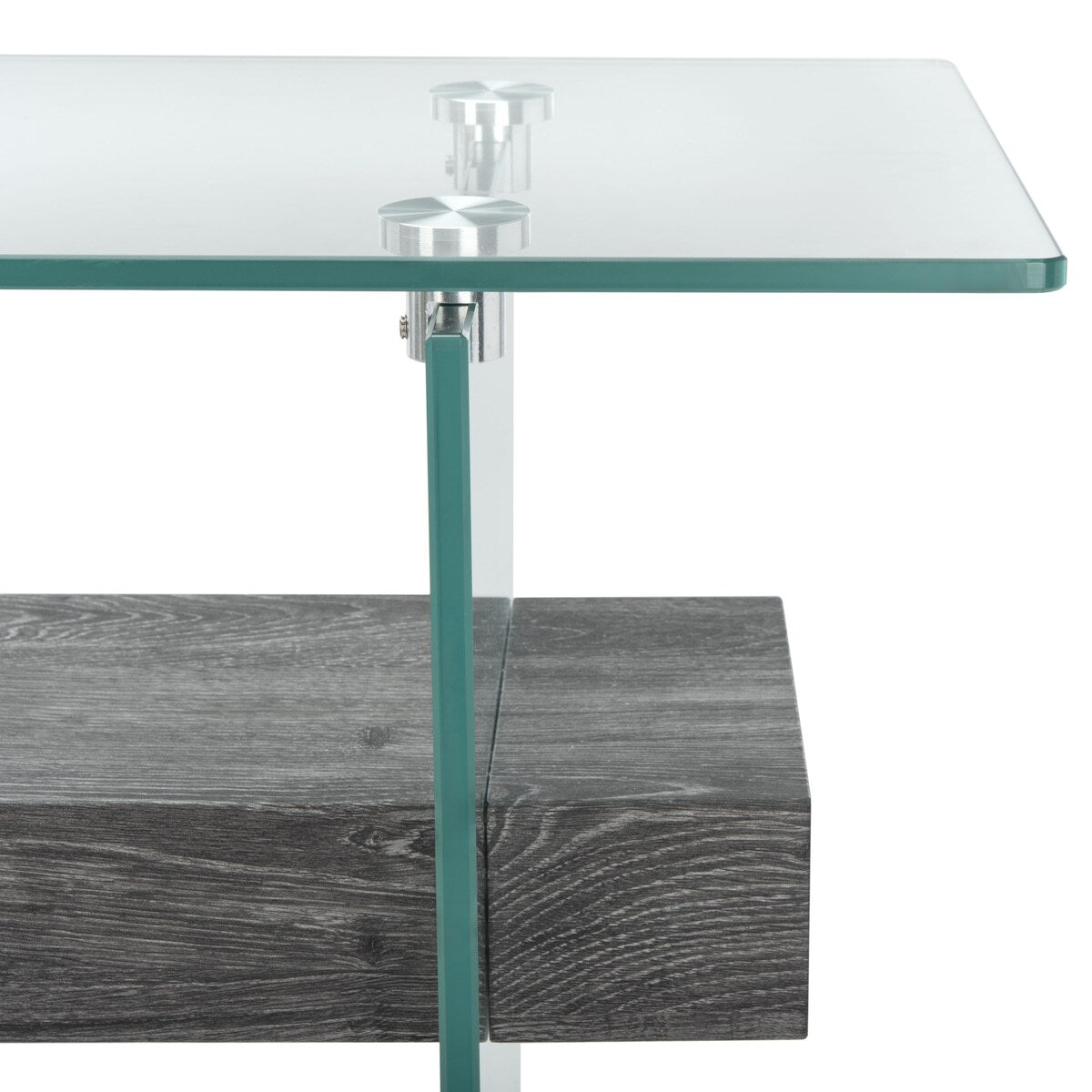 SAFAVIEH Luda Modern Rectangular Natural/ Glass Console Table - 39.4" x 13.8" x 31.5" - 39Wx14Dx32H