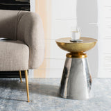 SAFAVIEH Lukea Gold Drum Side Table - 14Wx14Dx19H