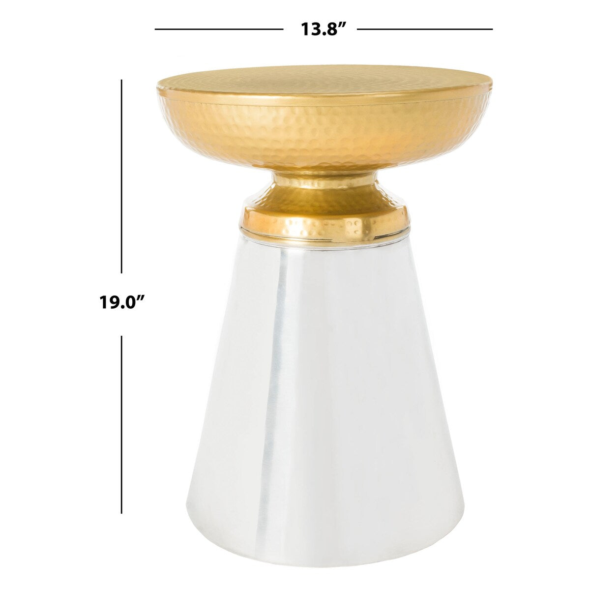 SAFAVIEH Lukea Gold Drum Side Table - 14Wx14Dx19H