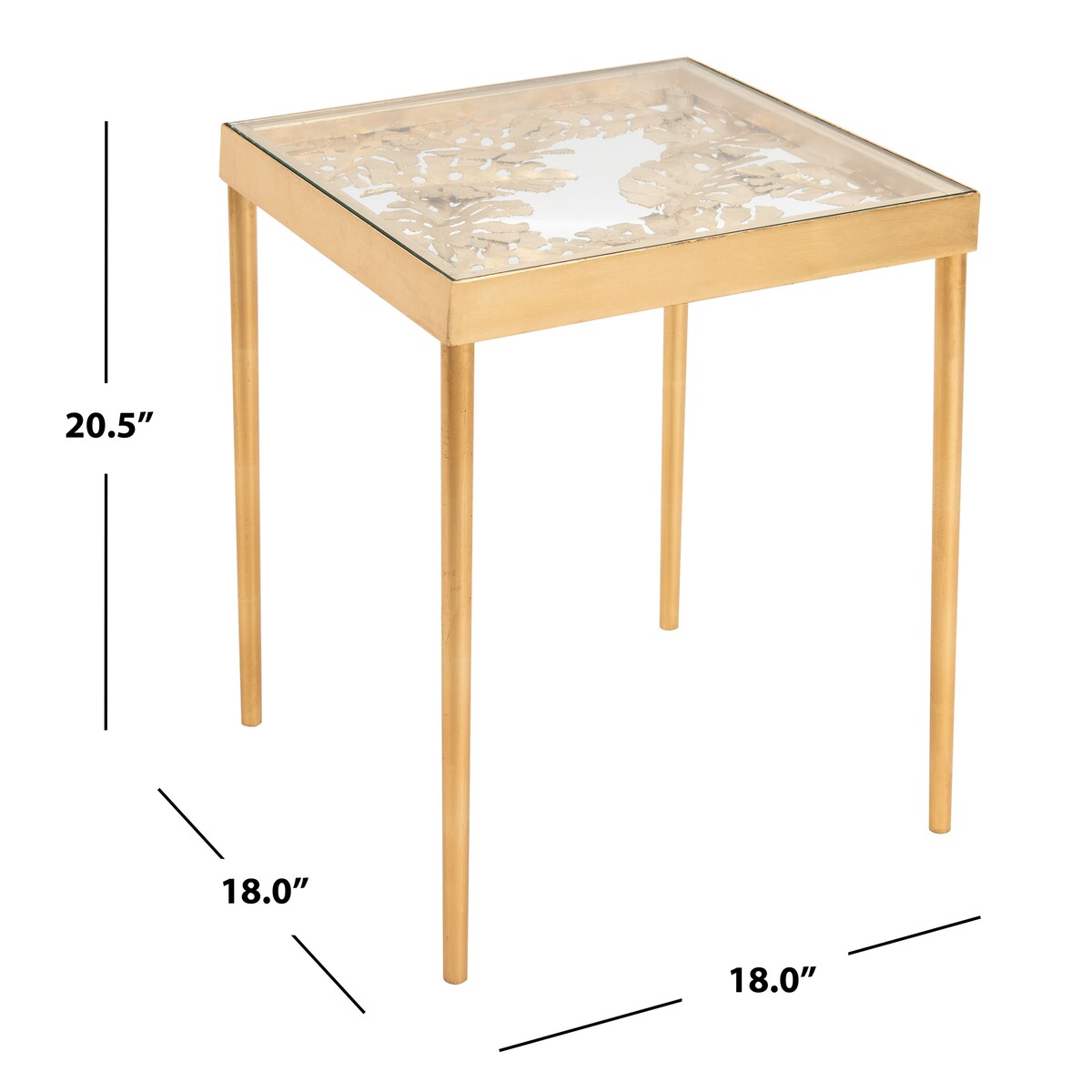 SAFAVIEH Luvenia Palm Leaf Side Table - 18" x 18" x 21" - 18Wx18Dx21H