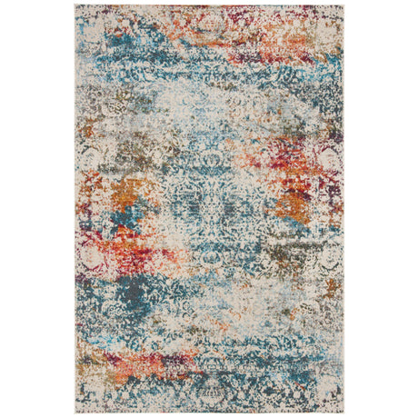 SAFAVIEH Luxor Ardyce Modern Abstract Distressed Ivory / Blue